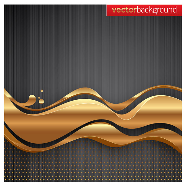 free vector Golden dynamic lines of the background vector